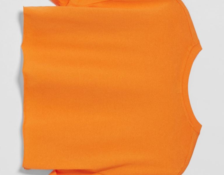 Orange Women's Bershka Short Sleeve Cropped T Shirts | P4oeYIJSIuD