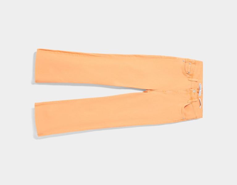 Orange Women's Bershka Twill Kick Flare Pants | 45Gttxsakiq