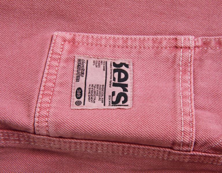 Pink Men's Bershka Contrasting Thread Carpenter Bermuda Shorts | Bqe8iXBQBFf