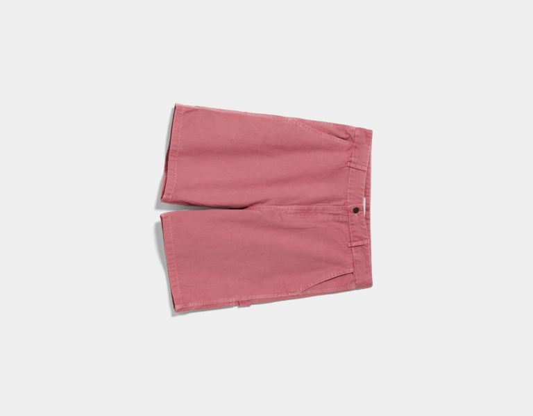 Pink Men's Bershka Contrasting Thread Carpenter Bermuda Shorts | Bqe8iXBQBFf