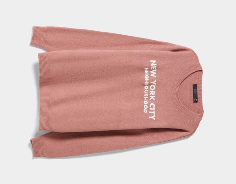 Pink Men's Bershka Embroidered Varsity Sweater Sweaters | tfmHVrbtciM