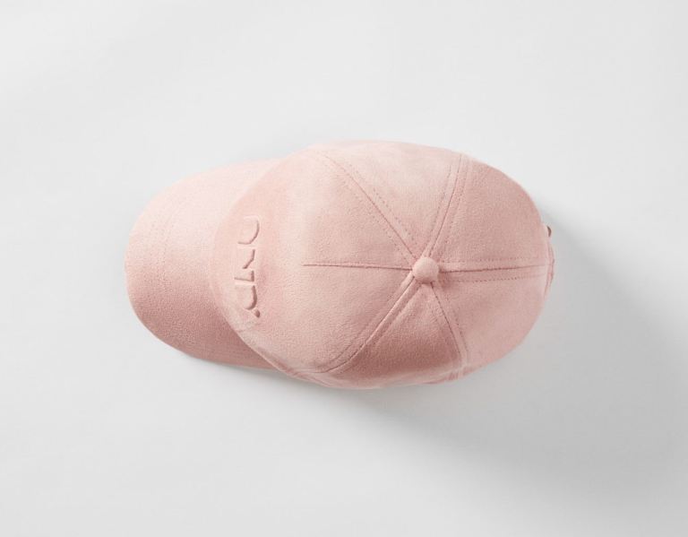 Pink Men's Bershka Faux Suede Caps | pZY18HJrigp