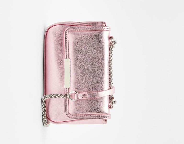 Pink Women's Bershka Metallic Mini Bags | X09Fv1bh3g1