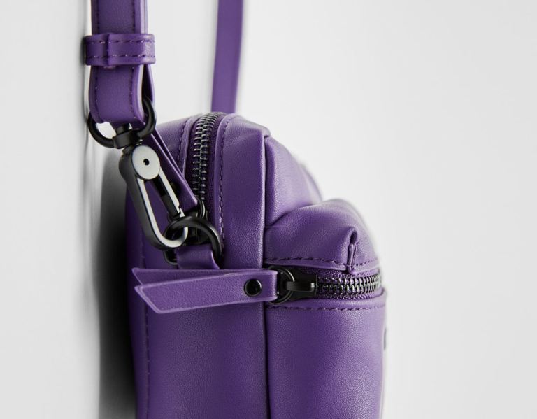 Purple Men's Bershka Basic Crossbody Bags | uXy2Qy56aFT