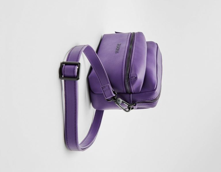 Purple Men's Bershka Basic Crossbody Bags | uXy2Qy56aFT