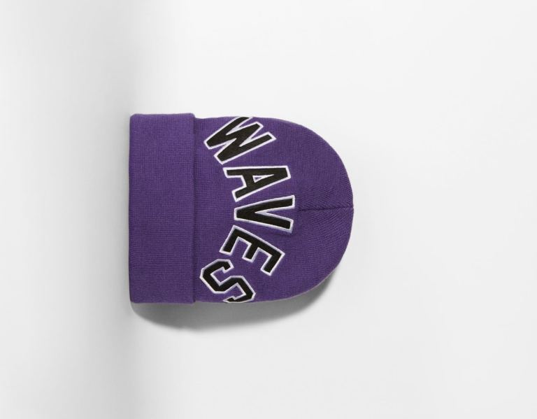 Purple Men\'s Bershka College Beanie With Lettering Caps | nIhGzkGmCrW