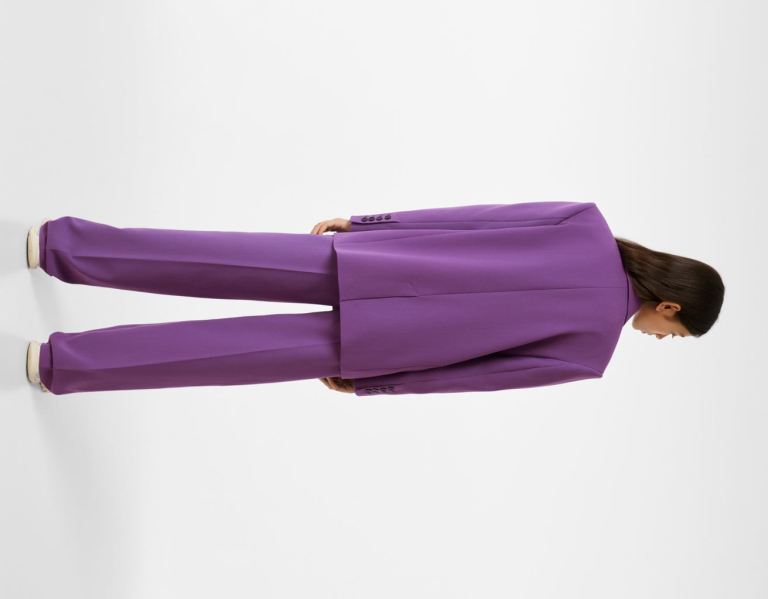 Purple Women's Bershka Blazer And Pants Set Suits | yNKcwFn7LHw