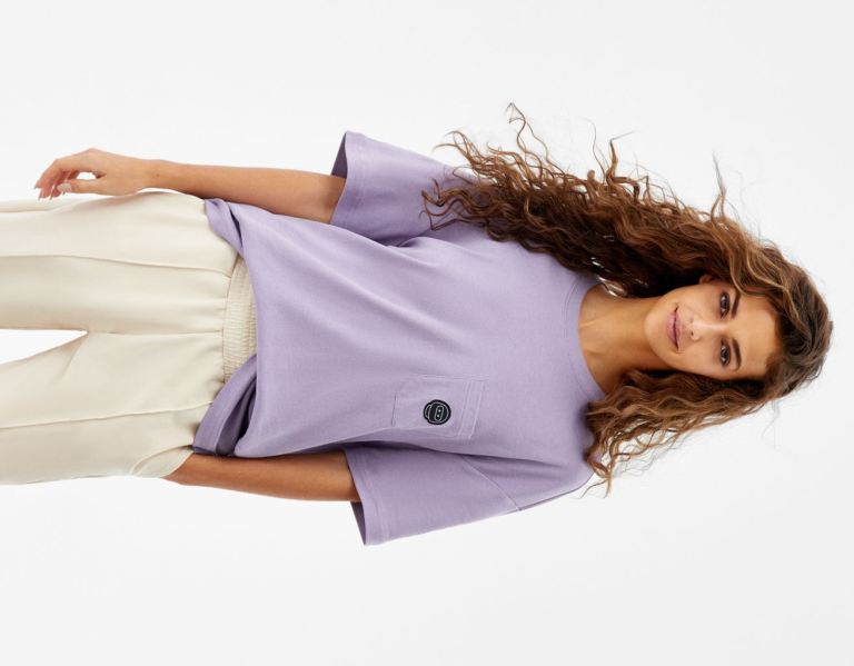 Purple Women\'s Bershka Boxy-fit Short Sleeve T Shirts | tmyo3TNVGd5