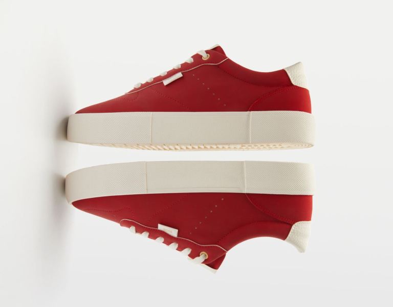 Red Men\'s Bershka Contrasting Trainers | niWhrZj9fYA