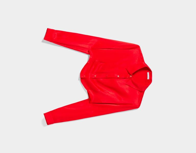 Red Women's Bershka Long Sleeve Cropped Fitted Satin Shirts | mq8DBhcVbit