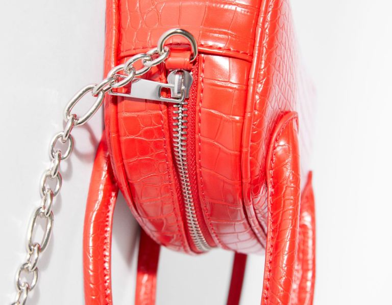 Red Women's Bershka Mini Mock Croc Bags | CTKUrqrfQ3l