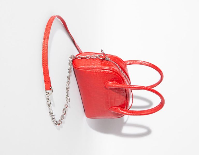 Red Women's Bershka Mini Mock Croc Bags | CTKUrqrfQ3l