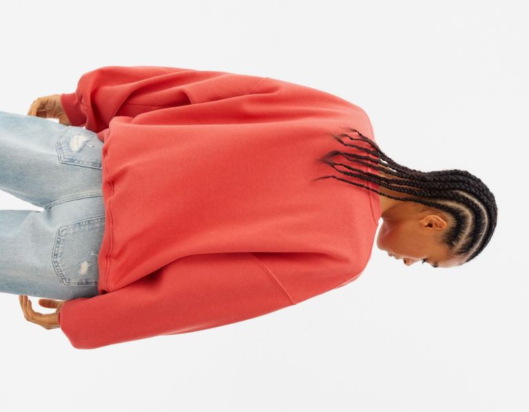 Red Women's Bershka Oversize Printed Sweatshirts | A0mexKwQJch