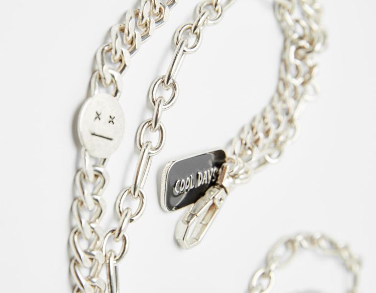 Silver Men's Bershka Chain Key Ring Belts | a7Xw32xk4Mf