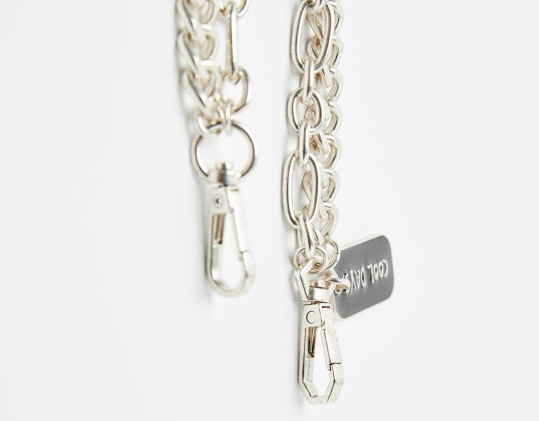 Silver Men's Bershka Chain Key Ring Belts | a7Xw32xk4Mf