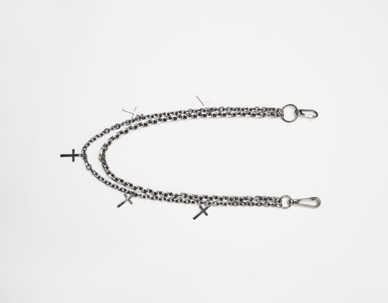 Silver Men's Bershka Cross Keyring Belts | q0C0vWipCiJ