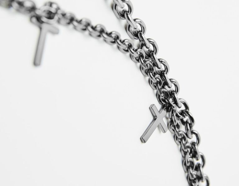 Silver Men's Bershka Cross Keyring Belts | q0C0vWipCiJ