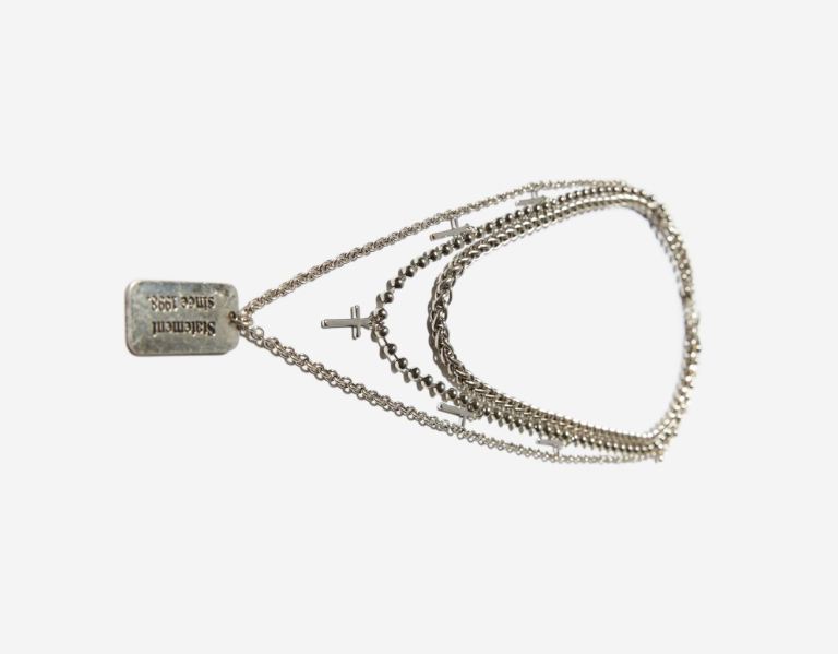 Silver Men's Bershka Necklace With Cross Pendants Jewelry | rGhKPcevvdV