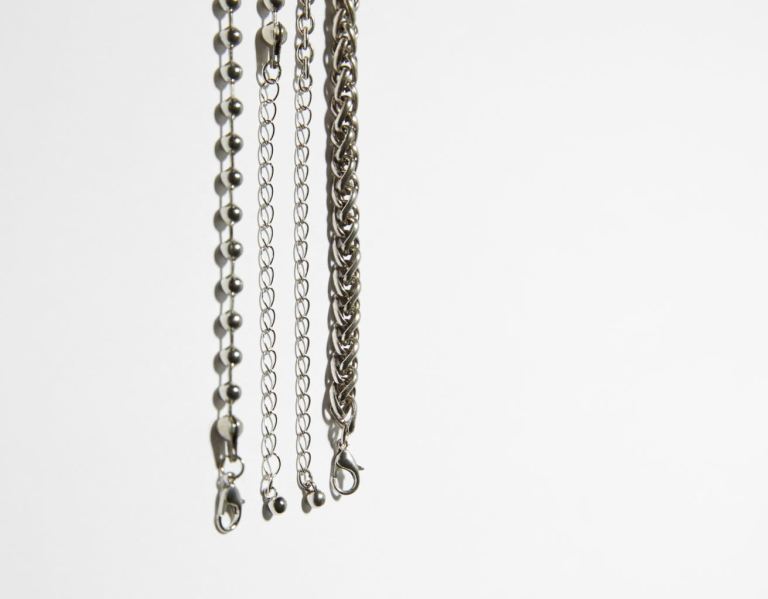 Silver Men's Bershka Necklace With Cross Pendants Jewelry | rGhKPcevvdV