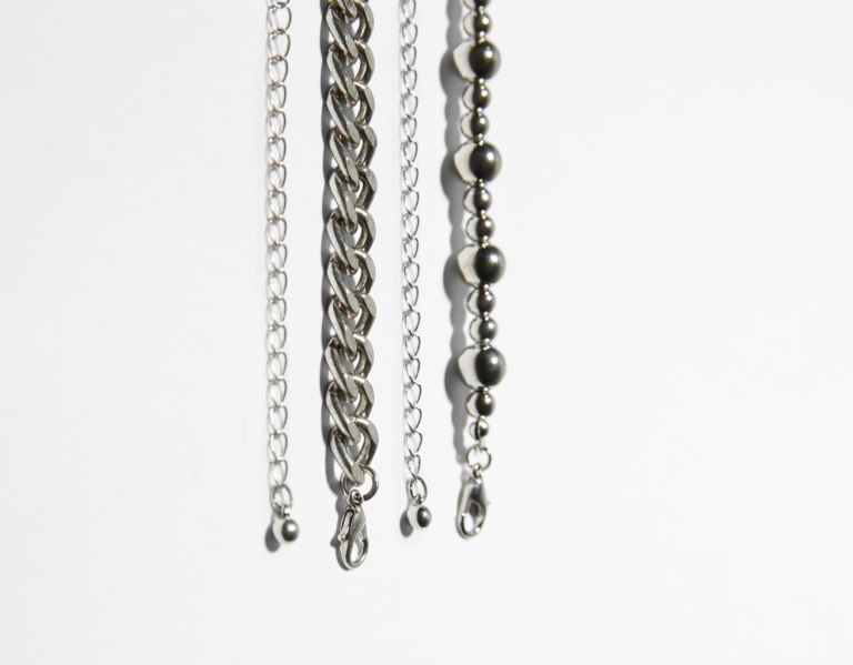 Silver Men's Bershka Punk Necklaces Jewelry | 04Fd3Cw5WZy