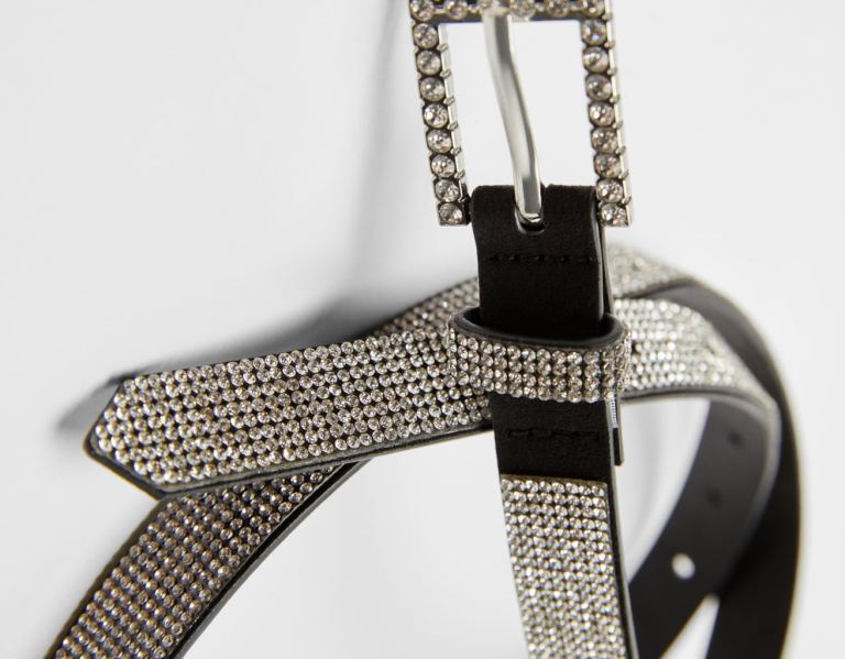 Silver Women's Bershka Diamanté Belts | gMZi0jmbQUG