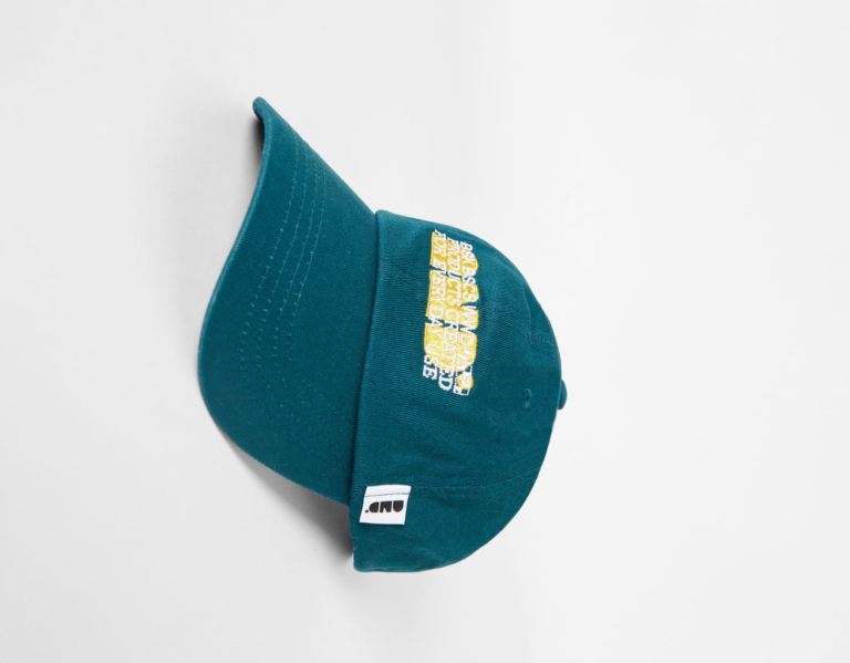 Turquoise Men's Bershka With Double Embroidery Caps | sSywgKsqsRj