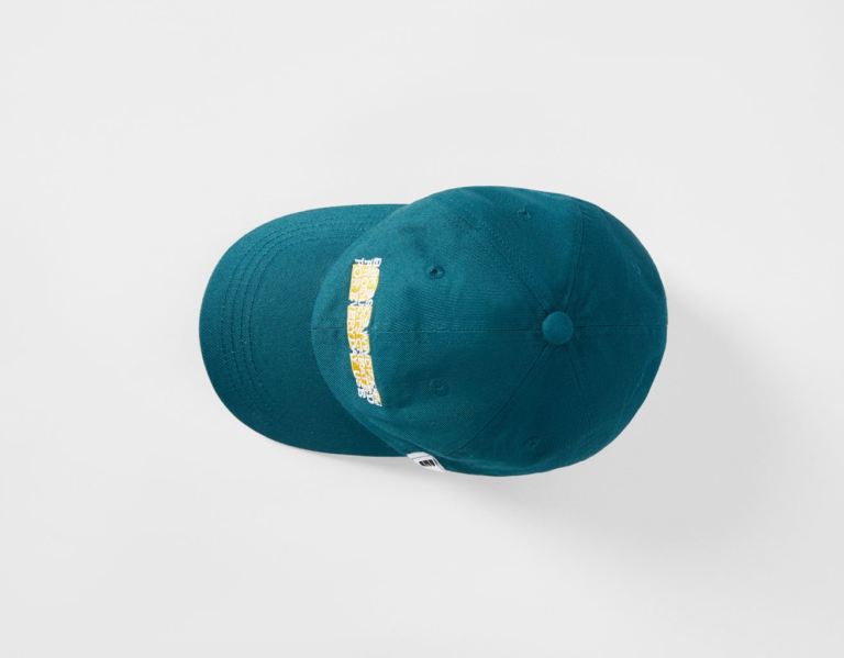 Turquoise Men's Bershka With Double Embroidery Caps | sSywgKsqsRj