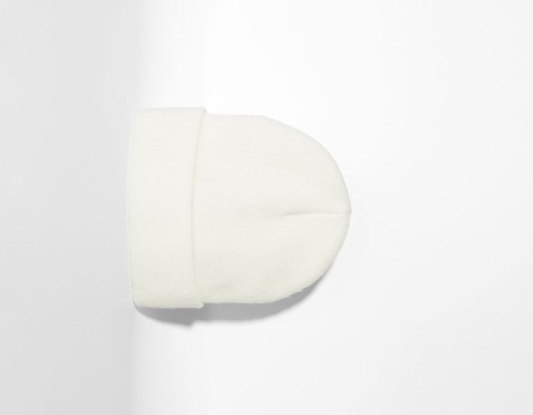 White Men's Bershka Basic Beanie Caps | 5wYPvSUOe1l