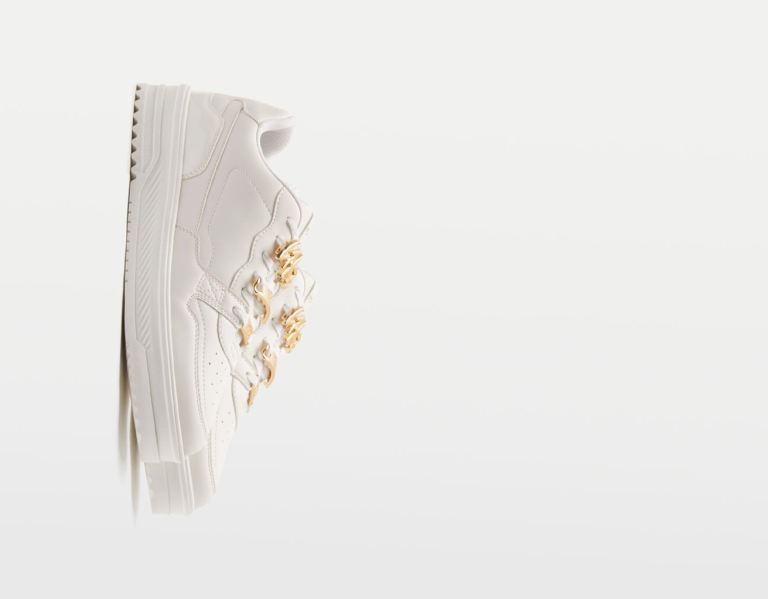 White Men's Bershka Bejeweled Trainers | b4qThXridDx