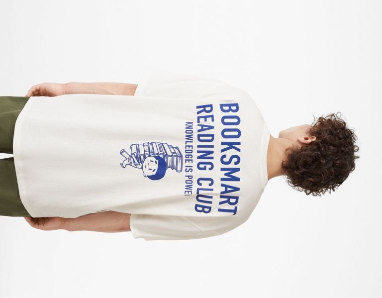 White Men's Bershka Boxy-fit Printed T Shirts | 2J8nwycfGKS