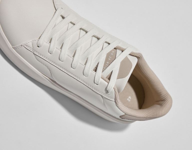 White Men's Bershka Contrasting Trainers | hEYLiKGUTap