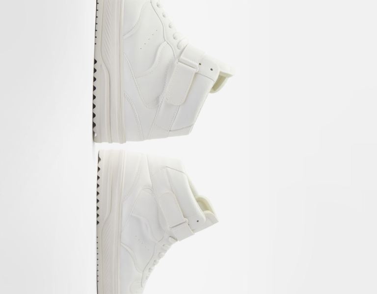 White Men's Bershka High-top Ankle Boots | 5SxtANVoWtM