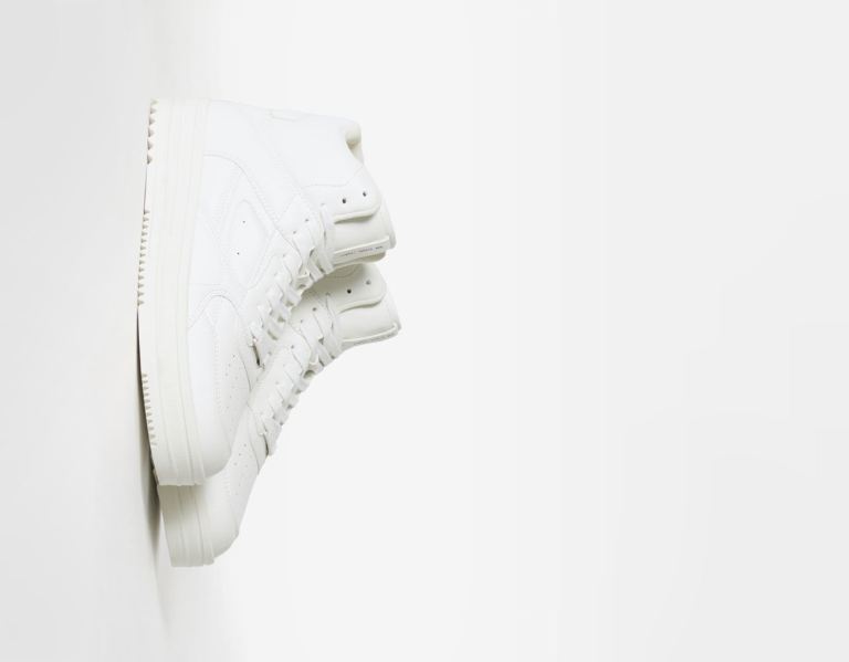 White Men\'s Bershka High-top Trainers | AvCSxd9Q1Ig