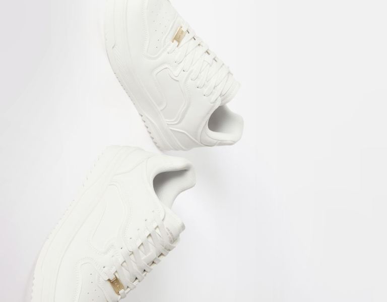 White Men's Bershka Multi-layered Trainers | OS0hDxNFjIi