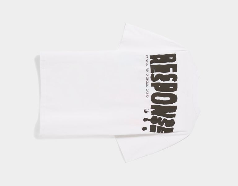 White Men's Bershka Printed Boxy-fit Short Sleeve T Shirts | oQB6BapOzqm