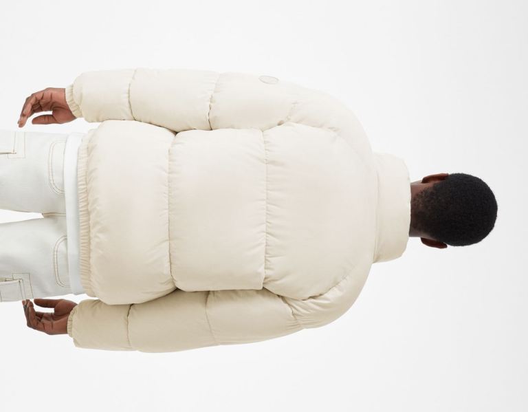 White Men's Bershka Puffer Down Jackets | RhOTiVzrSV2