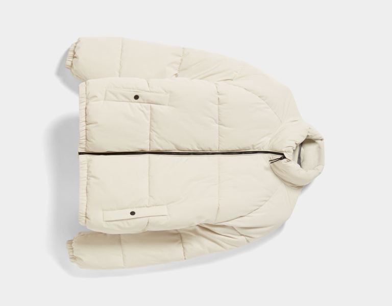 White Men's Bershka Puffer Down Jackets | RhOTiVzrSV2