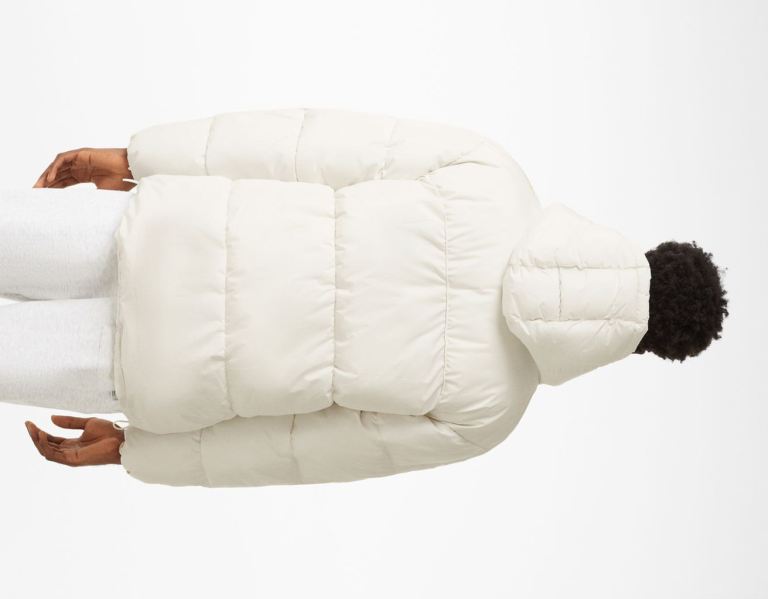 White Men's Bershka Puffer With Hood Down Jackets | 4O0gfilnQYZ