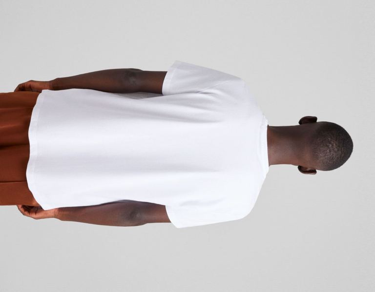 White Men's Bershka Regular-fit Short Sleeve T Shirts | EMplzIh3Adh