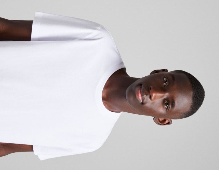 White Men's Bershka Regular-fit Short Sleeve T Shirts | EMplzIh3Adh