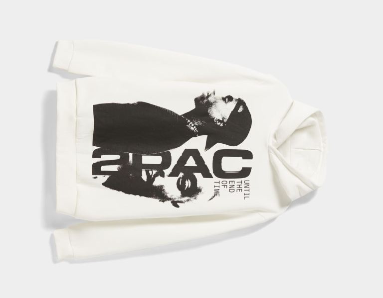 White Men's Bershka Tupac Hoodie | u0UaGucbAKc