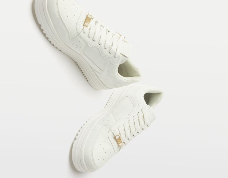 White Men's Bershka With Bsk Key Ring Trainers | srnNyFy0ODF