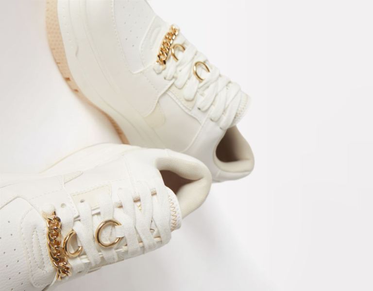 White Women's Bershka Bejeweled Platform Sneakers | qLZdPweeKYx