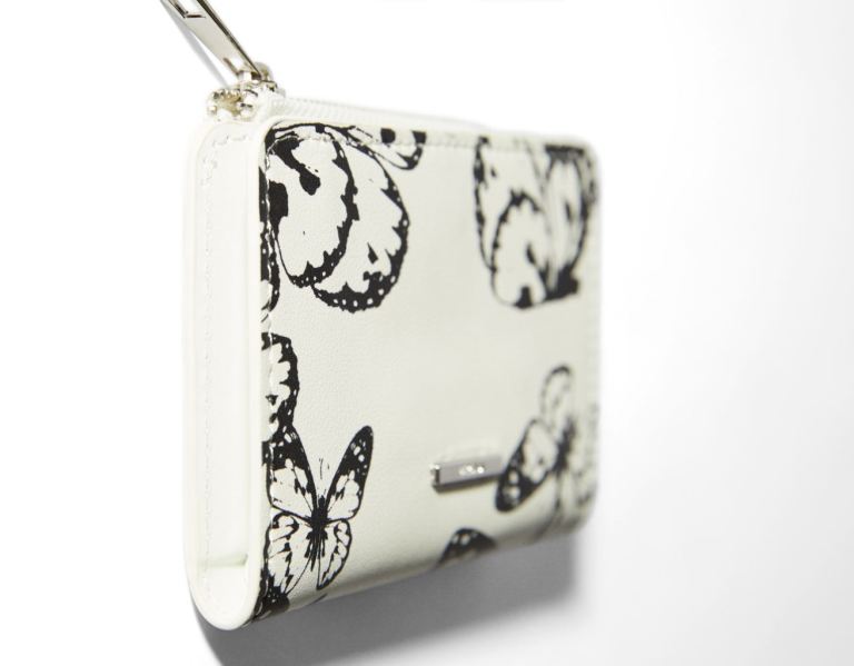 White Women\'s Bershka Butterfly Print Wallet Bags | qg5nMZbg3ch