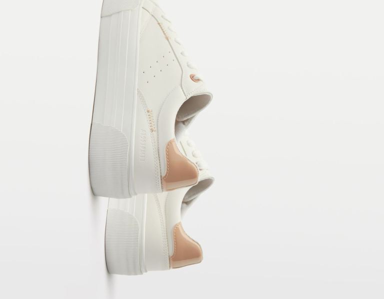 White Women's Bershka Contrast Platform Sneakers | MHwd3wdk72K