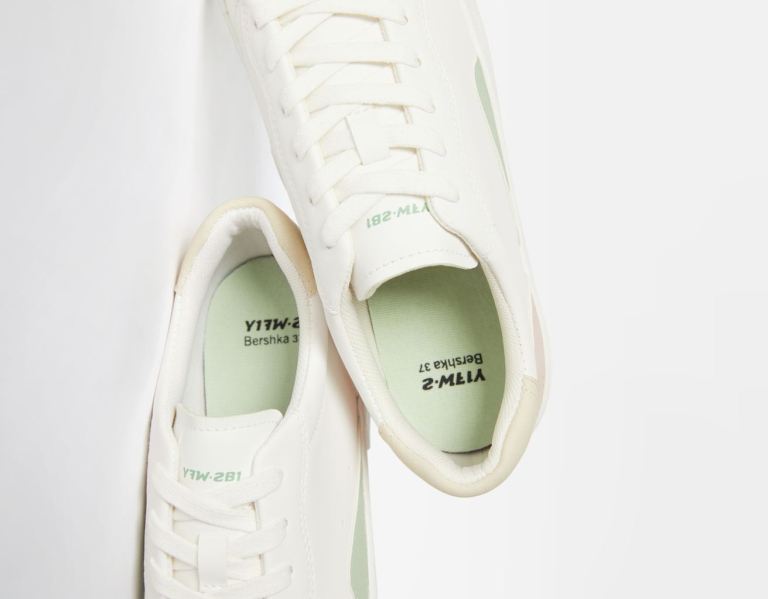 White Women's Bershka Contrast Platform Sneakers | lJCfuscLqej