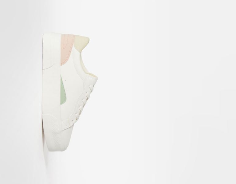 White Women's Bershka Contrast Platform Sneakers | lJCfuscLqej