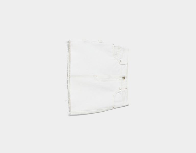 White Women's Bershka Denim Mini Skirts | J0uw1iFYDsb