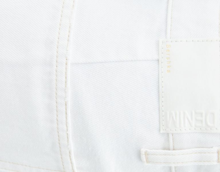 White Women's Bershka Denim Mini Skirts | J0uw1iFYDsb