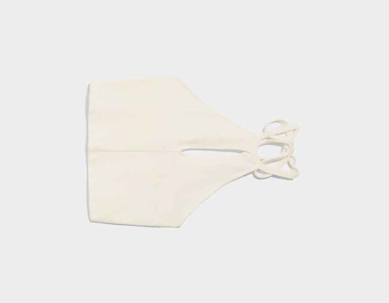 White Women's Bershka Front Cut-out Strappy Tops | lvwLixrbJBS